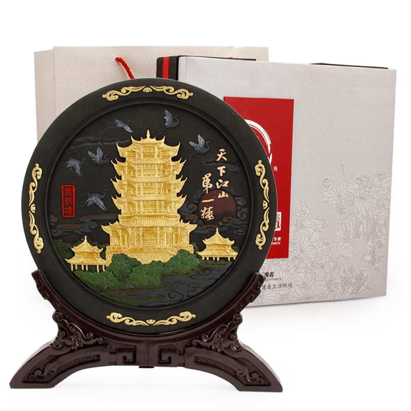 武漢特色炭雕工藝品 黃鶴樓定制禮品傳遞地方文化魅力